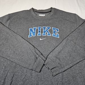Vintage Nike Men's Fleece Sweatshirt Blue Tackle Twill NIKE 2XL